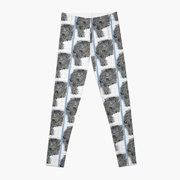 Cell Skull on Graph Paper, hh5art Leggings