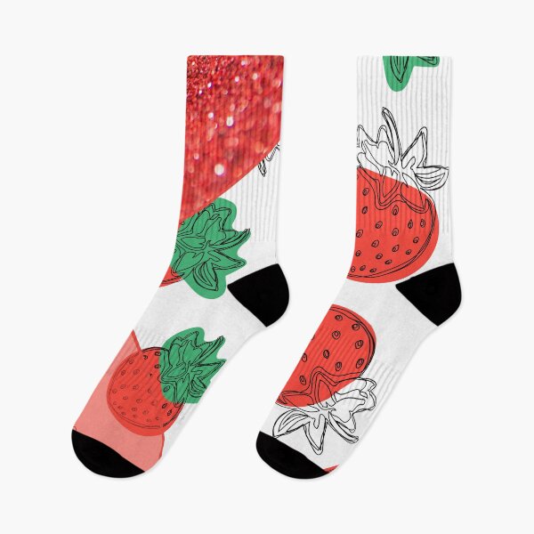 Item preview, red glitter strawberry summer pattern designed and sold by Beeroclock.