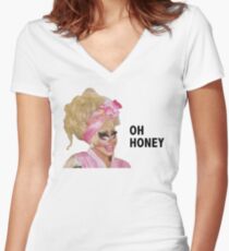 OH HONEY Women's Fitted V-Neck T-Shirt
