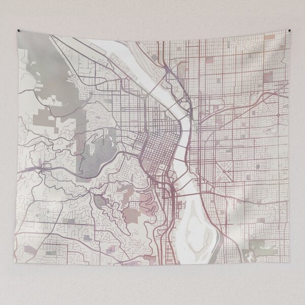 Item preview, Portland Map, Portland City, Portland Oregon designed and sold by TheRedFinch.