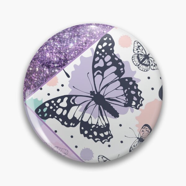 Item preview, purple glitter  romantic butterfly pattern designed and sold by Beeroclock.