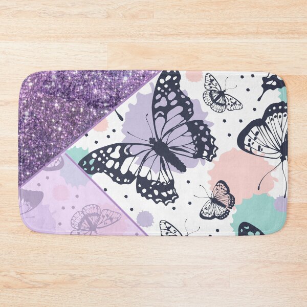 Item preview, purple glitter  romantic butterfly pattern designed and sold by Beeroclock.
