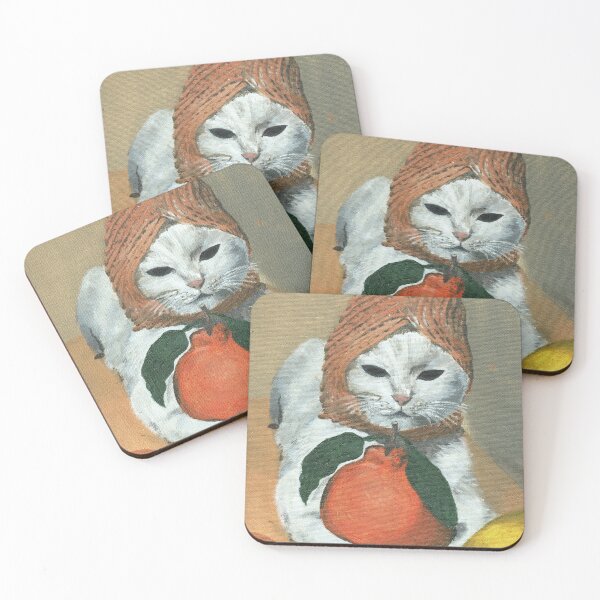 Item preview, cat with a orange painting designed and sold by sayomoko.
