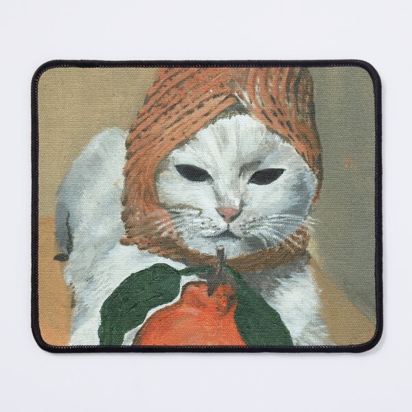 Item preview, cat with a orange painting designed and sold by sayomoko.