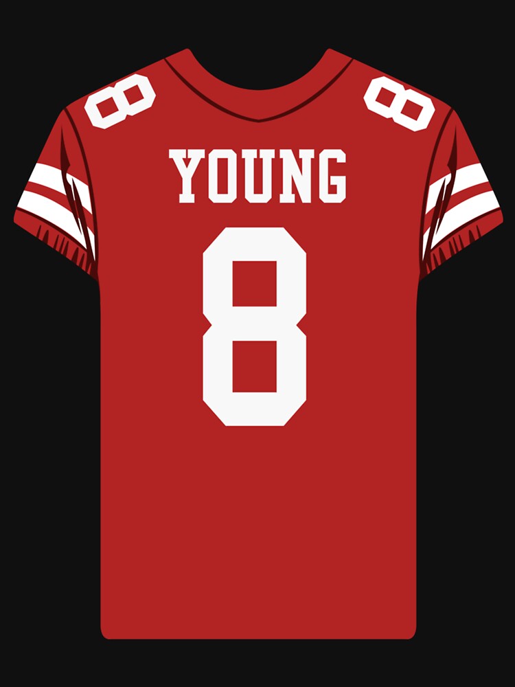 Steve Young 8 Jersey Sticker Essential T-Shirt for Sale by krnnvrstacy
