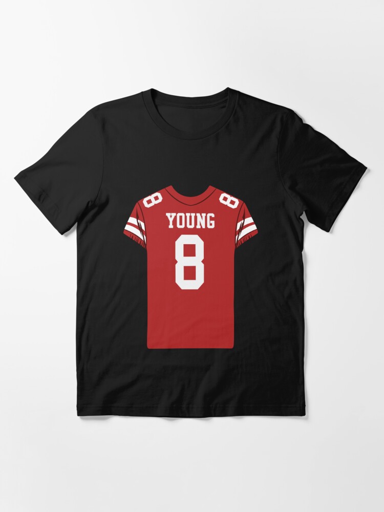 Steve Young 8 Jersey Sticker Essential T-Shirt for Sale by krnnvrstacy