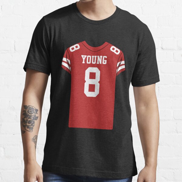 Steve Young 8 Jersey Sticker Essential T-Shirt for Sale by krnnvrstacy