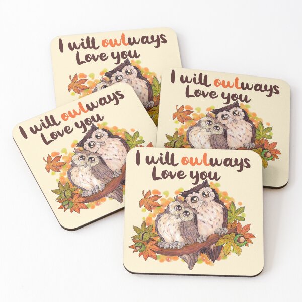 Item preview, I will owlways love you - Cute owls autumn designed and sold by ZadzeneaArt.