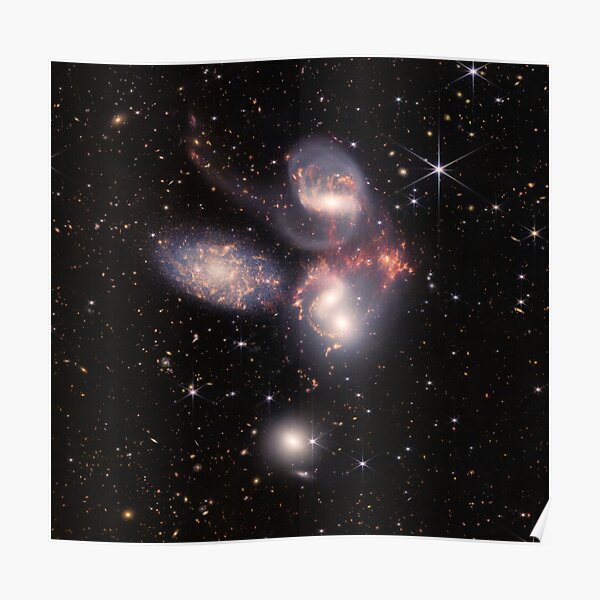 "New James b Telescope "Stephan's Quintet" Ultra High Res" Poster