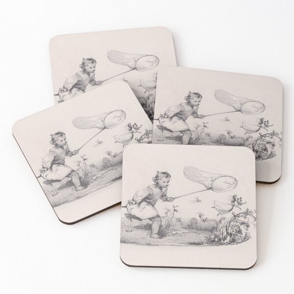 Item preview, Little girl chasing fairies designed and sold by Vintage Designs +.