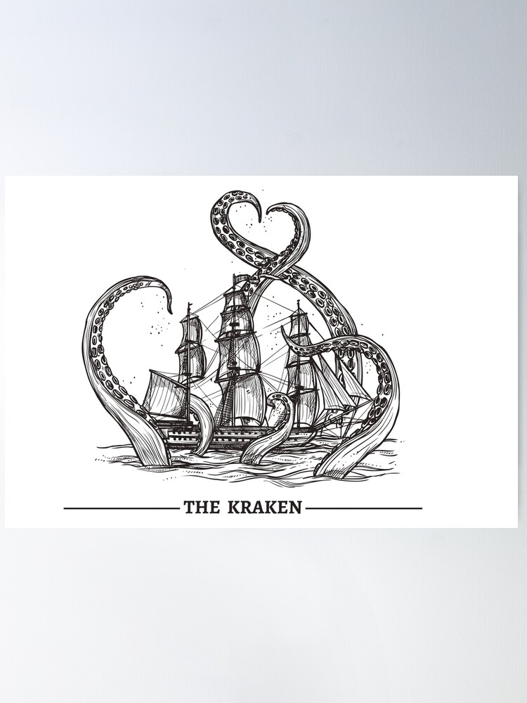 Textured Print of Clash of the Titans Kraken Watercolor 