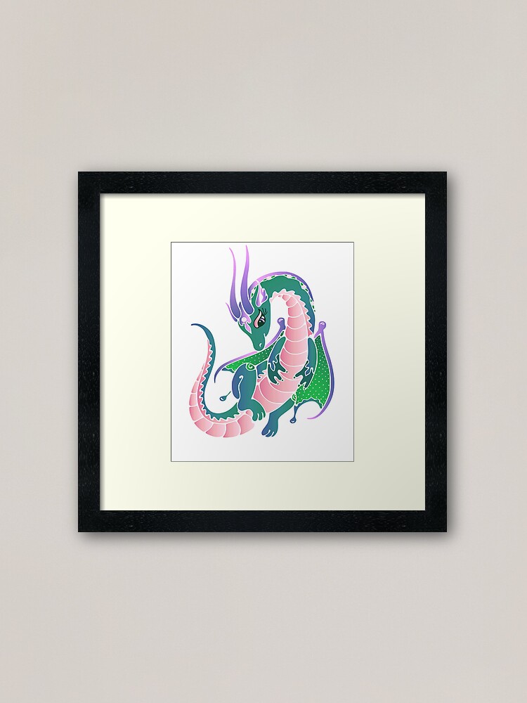 Mystical Magic Dragon Fantasy Art Framed Art Print By Alondra Redbubble