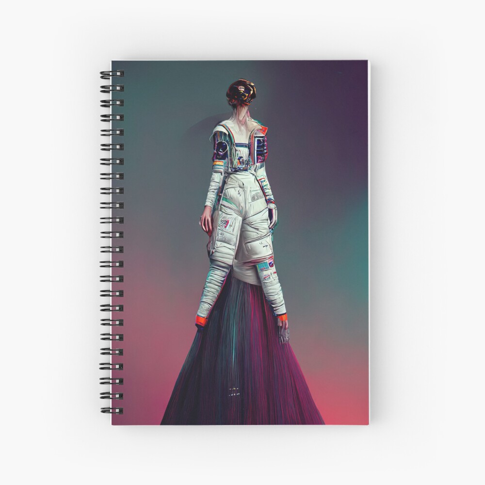 Futuristic Space Age Fashion Spiral Notebook