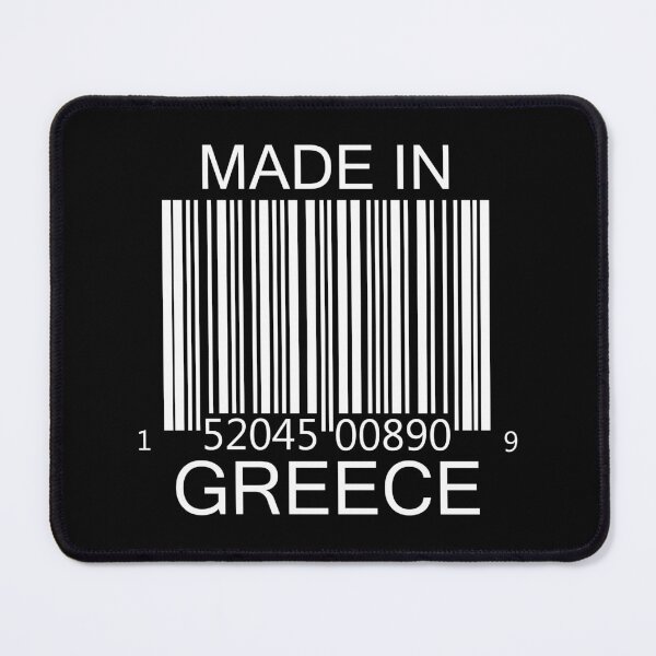 Item preview, Made in Greece Barcode in white designed and sold by Mariv19.