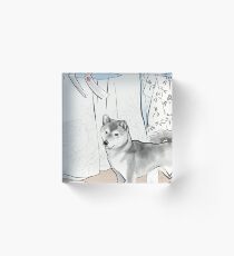 Shiba inu, Kimono and Summer breeze Acrylic Block