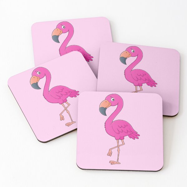 Item preview, cute cartoon pink flamingo designed and sold by Beeroclock.