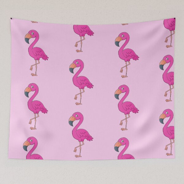 Item preview, cute cartoon pink flamingo designed and sold by Beeroclock.