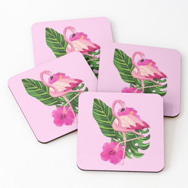 Item preview, cute watercolor tropical pink flamingo designed and sold by Beeroclock.