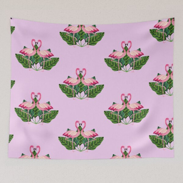 Item preview, romantic cute watercolor tropical pink flamingo designed and sold by Beeroclock.