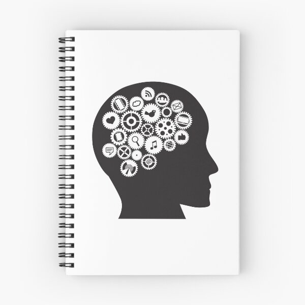 Item preview, Machine Gears inside human head with Social Media Symbols designed and sold by jpldesigns.
