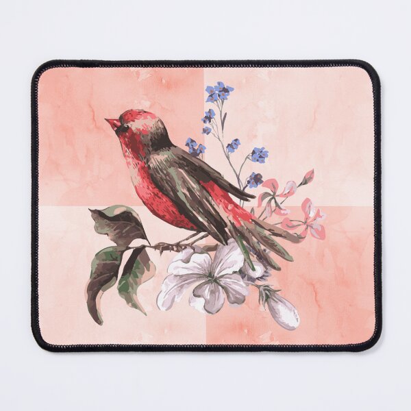 Aperçu de l'œuvre oiseau rose aquarelle créée et vendue par APURU.