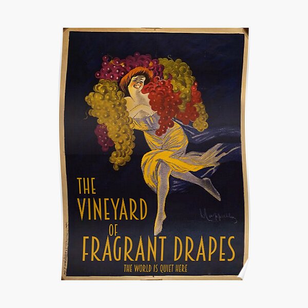 Visitez le vignoble des rideaux parfumés! Poster
