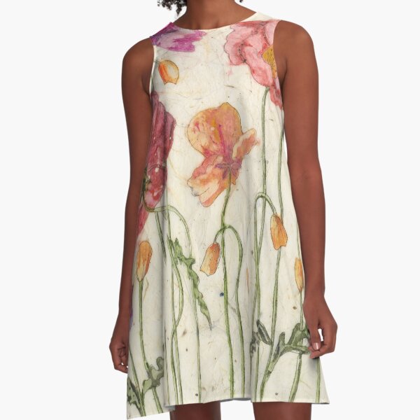 Poppies Everywhere A-Line Dress