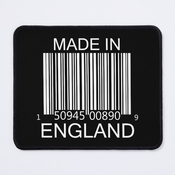 Item preview, Made in England Barcode in white designed and sold by Mariv19.