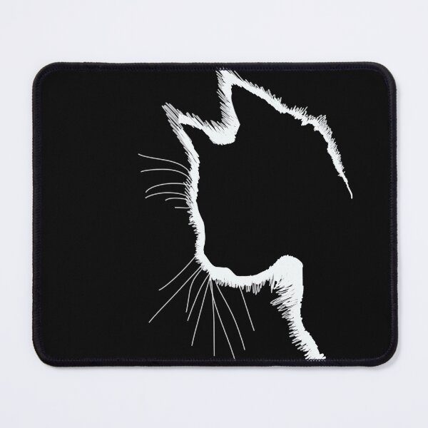 Item preview, Dibujo lineal de gato blanco negro designed and sold by GingerCatCo.