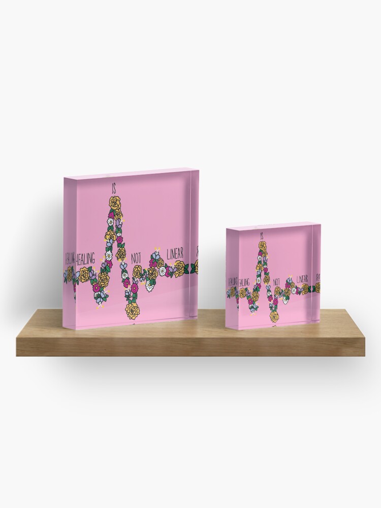 Alternate view of Healing Is Not Linear Acrylic Block