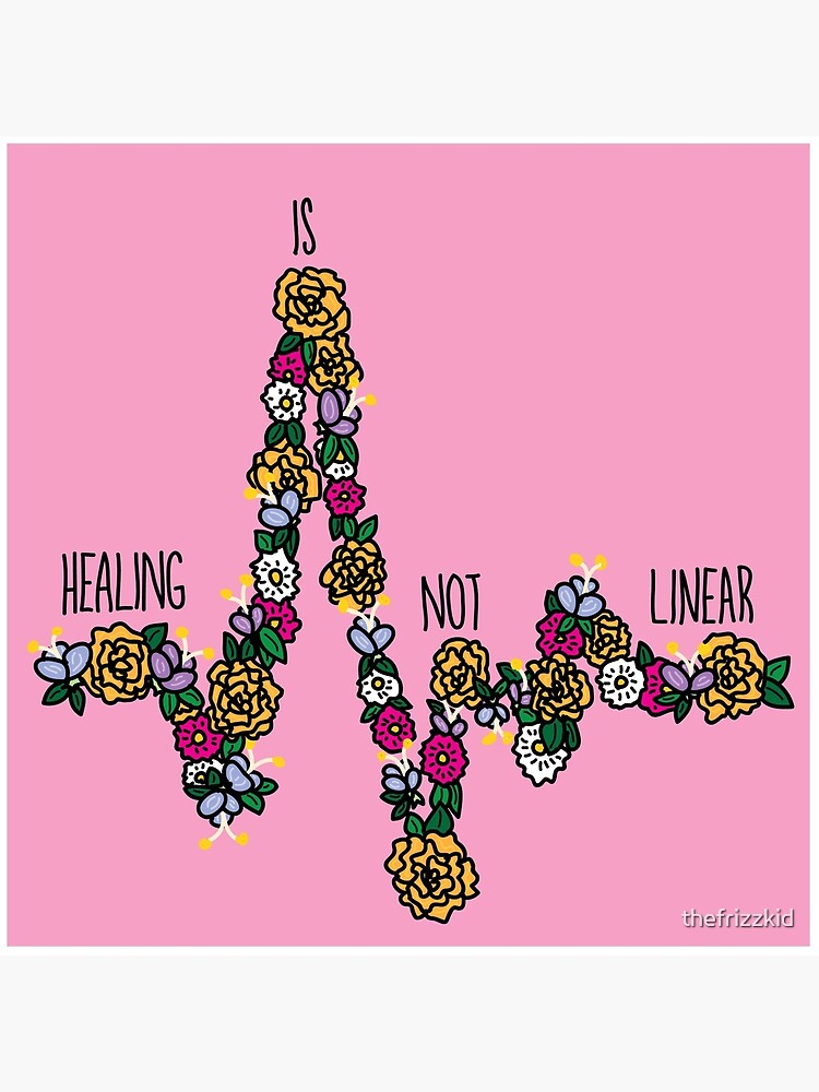 Thumbnail 2 of 2, Art Board Print, Healing Is Not Linear designed and sold by thefrizzkid.