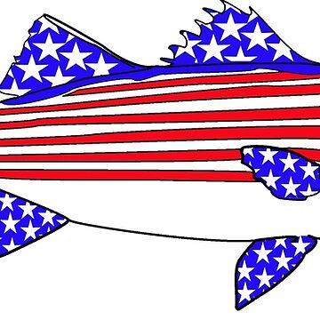 American Striper Striped Bass Flag Greeting Card