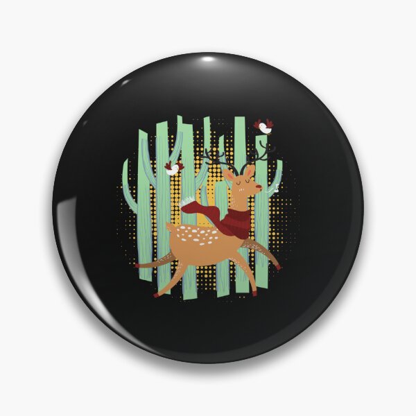 Item preview, Deer with a scarf, running in the woods   designed and sold by VintCondition.