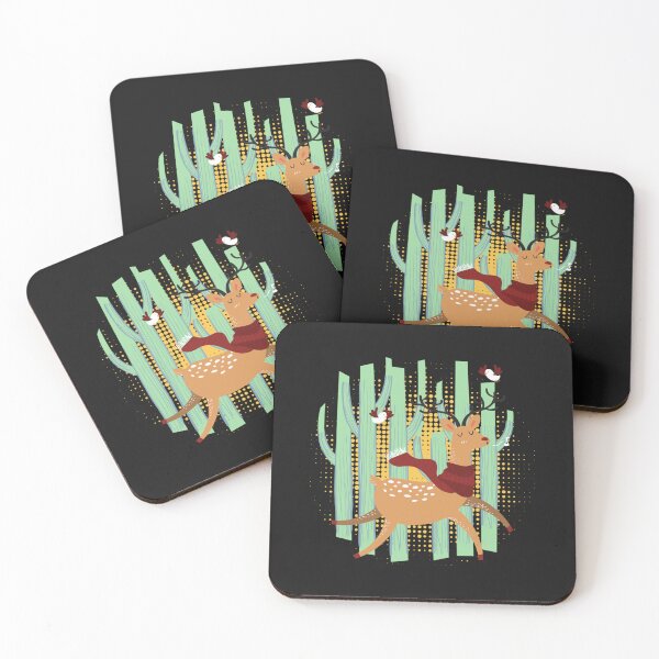 Item preview, Deer with a scarf, running in the woods   designed and sold by VintCondition.