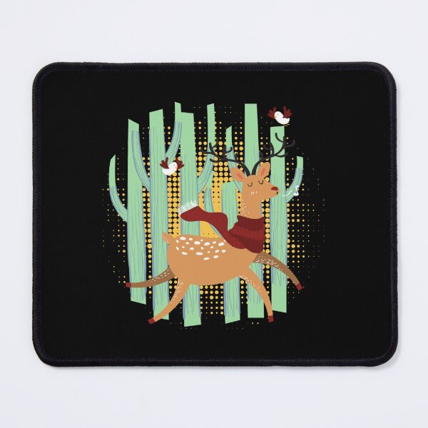 Item preview, Deer with a scarf, running in the woods   designed and sold by VintCondition.