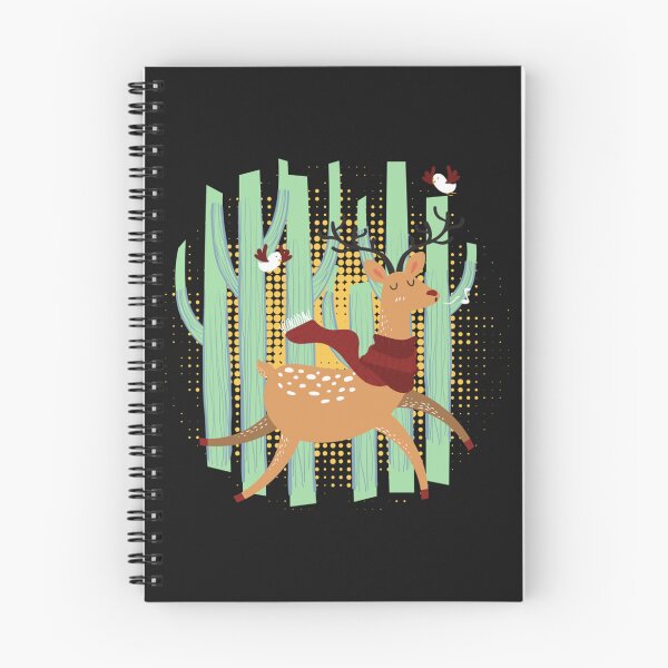 Item preview, Deer with a scarf, running in the woods   designed and sold by VintCondition.