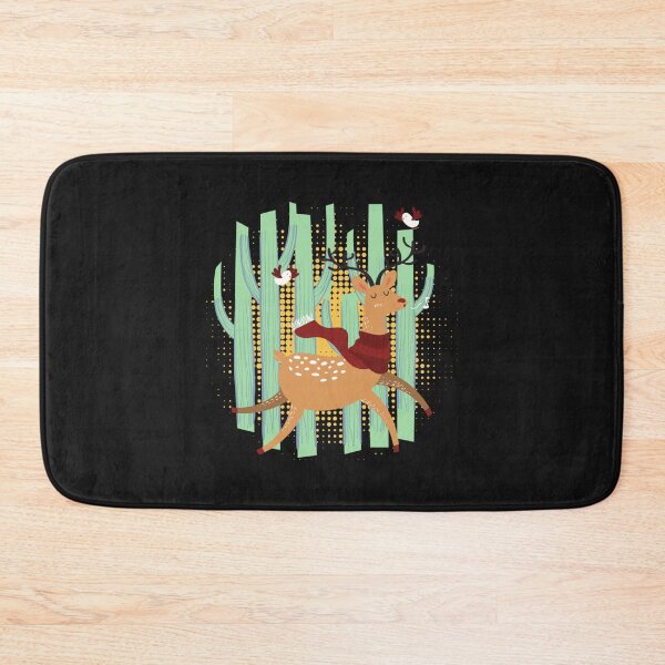 Item preview, Deer with a scarf, running in the woods   designed and sold by VintCondition.