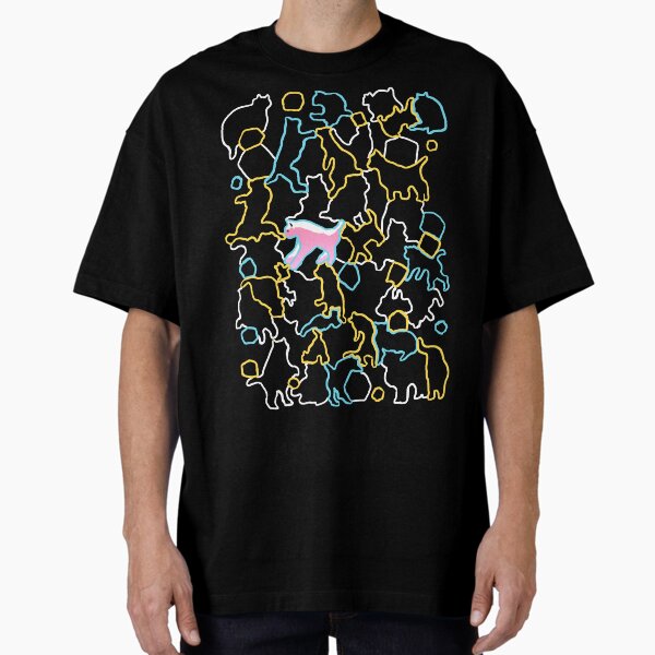 cats & box line black Oversized T-Shirt