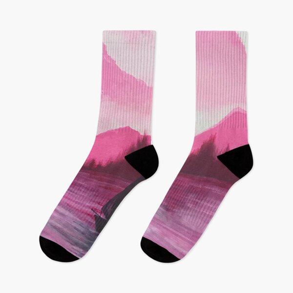 Item preview, Pink landscape, mountains and water designed and sold by GingerCatCo.