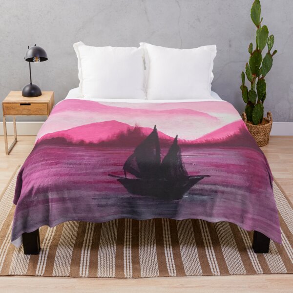 Item preview, Pink landscape, mountains and water designed and sold by GingerCatCo.