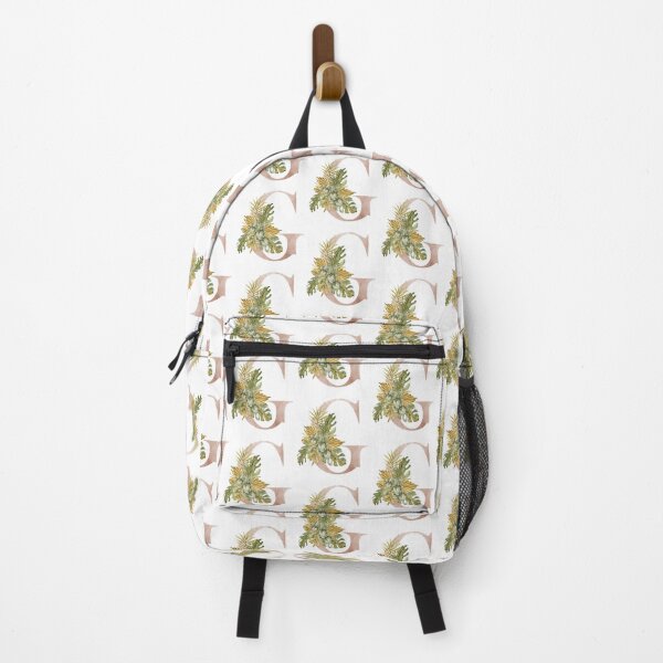 Item preview, Watercolor floral tropical G letter monogram print designed and sold by tiana-geo.