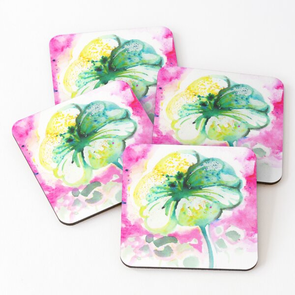 Item preview, Flower Powder Abstract Pink Yellow Green Painting designed and sold by BWGunner.