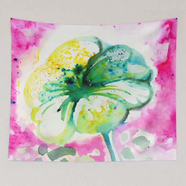 Item preview, Flower Powder Abstract Pink Yellow Green Painting designed and sold by BWGunner.