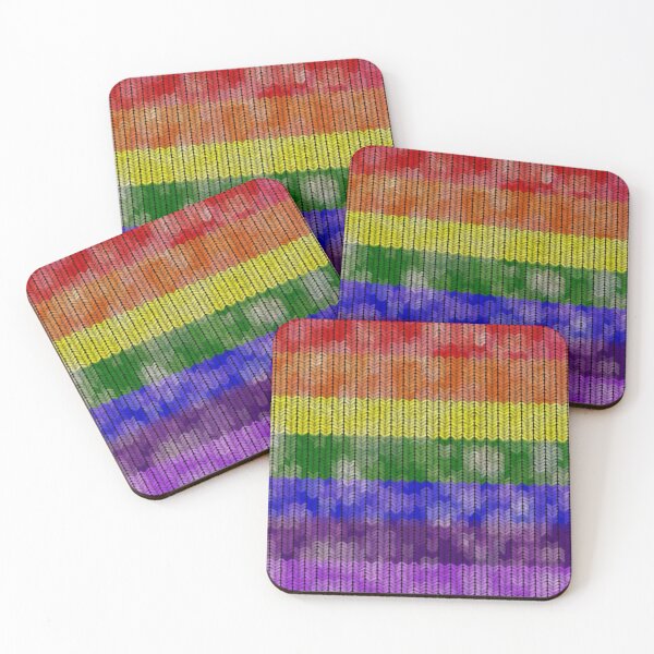 Item preview, Knitted rainbow flag  designed and sold by GingerCatCo.