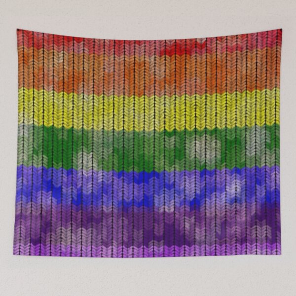 Item preview, Knitted rainbow flag  designed and sold by GingerCatCo.