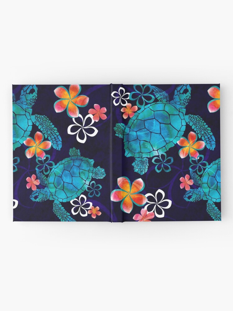 Alternate view of Sea Turtle with Flowers Hardcover Journal