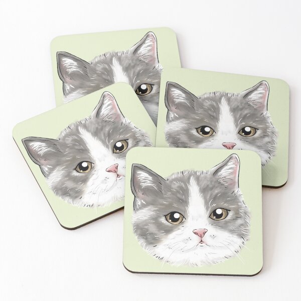 Item preview, Cute Grey Cat Face  designed and sold by bunniesmee.