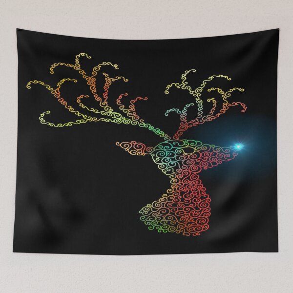 Item preview, Festive Christmas Reindeer Head Silhouette  designed and sold by Deborah Camp.