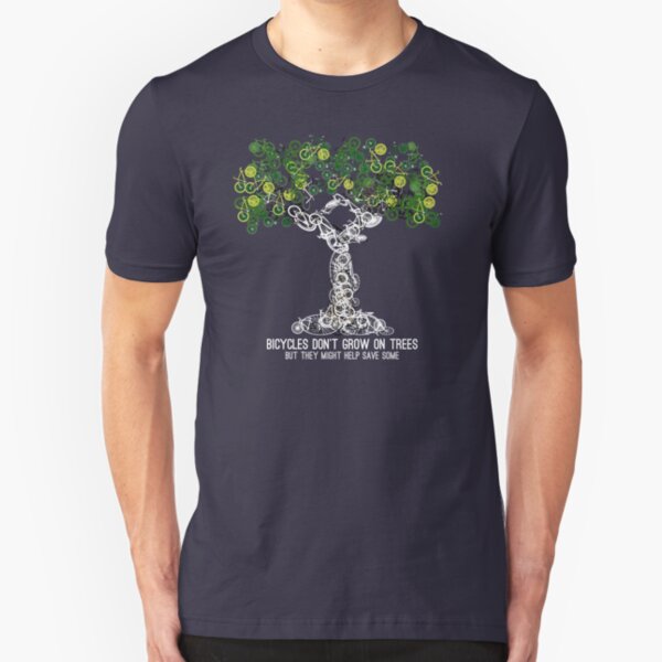 Bike Tree (white) Slim Fit T-Shirt