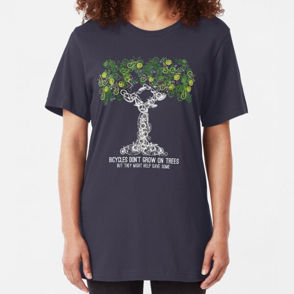 Bike Tree (white) Slim Fit T-Shirt